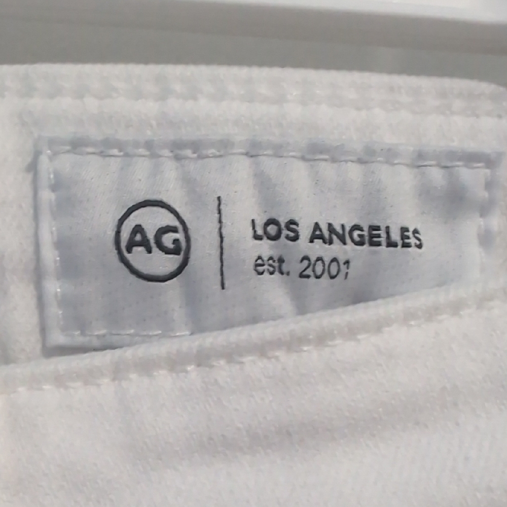 AG Adriano Goldschmied Kinsley High Rise Crop Boot White Jeans Size 26 - Picture 2 of 5